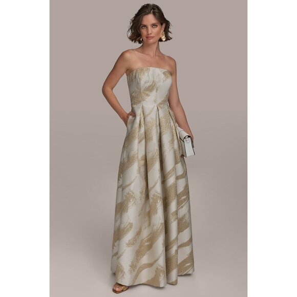 NWOT Donna Karan Strapless Fit & Flare Gown maxi dress size 6